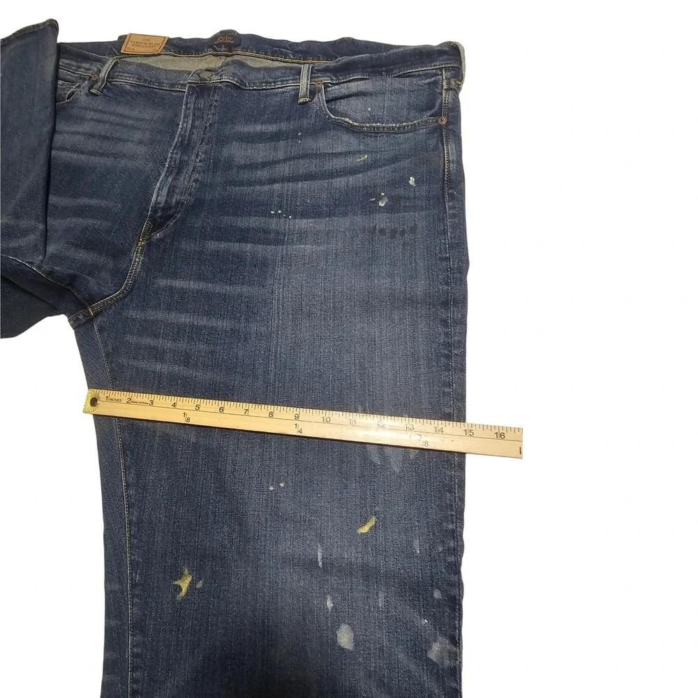 NWT Polo Ralph Lauren Varick Slim Straight Paint Splatter Jeans 50x30 XL